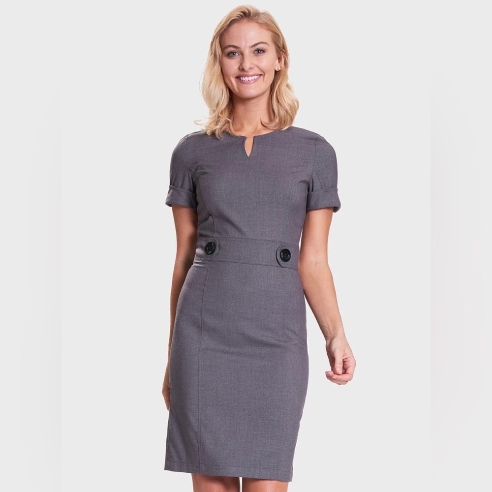 ICO Uniforms Ladies Kate Dress, Size XS, Empire Gray